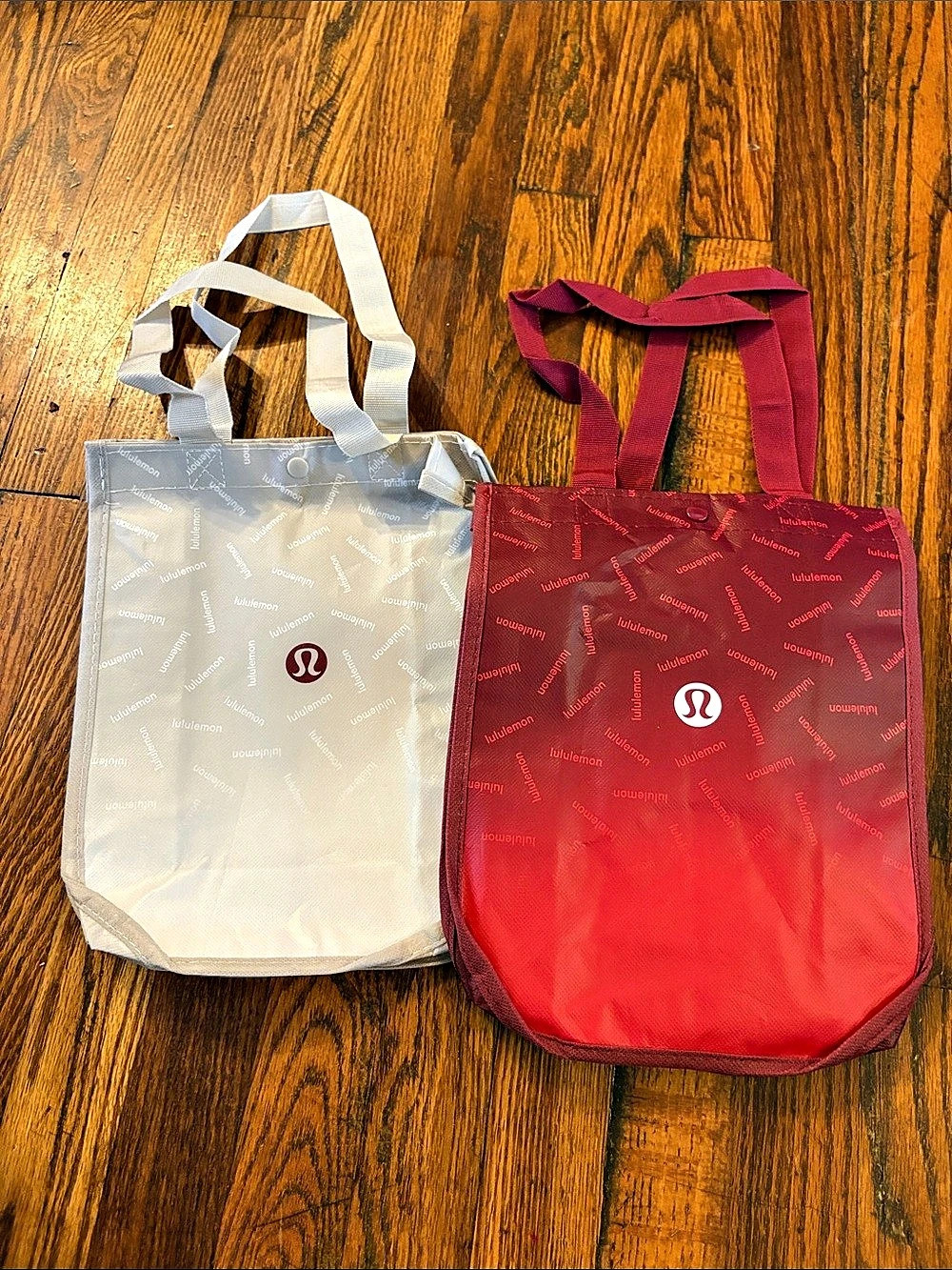🎉New! Lululemon Reusable Shopping Bag Totes Red & White